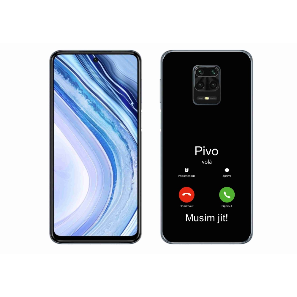 Gélový kryt mmCase na Xiaomi Redmi Note 9S - pivo volá čierne pozadie