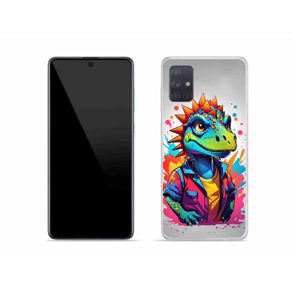 Gélový kryt mmCase na Samsung Galaxy A51 - farebný dinosaurus