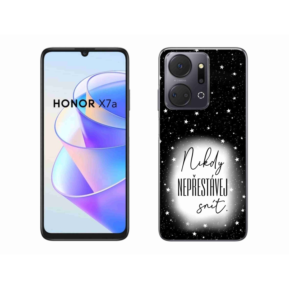 Gélový kryt mmCase na Honor X7a - citát 1 bieločierne pozadie