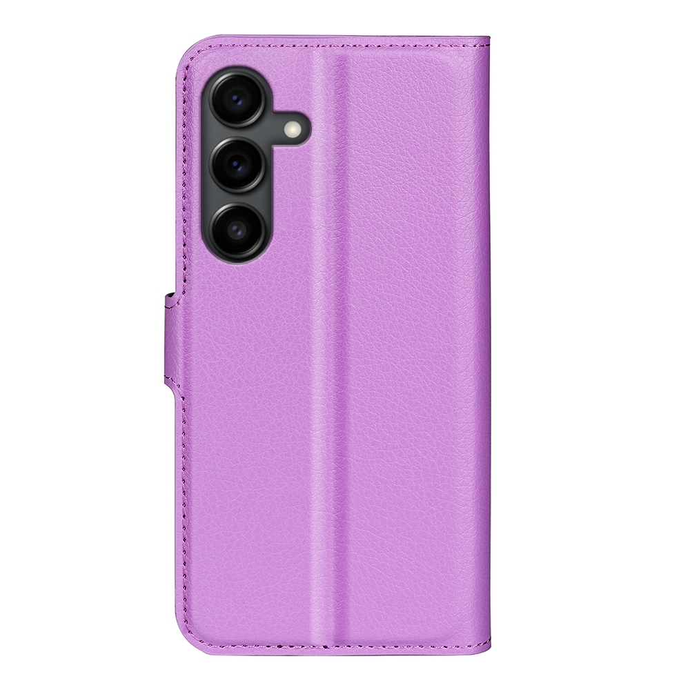 Litchi knižkové púzdro na Samsung Galaxy S25 FE - fialové