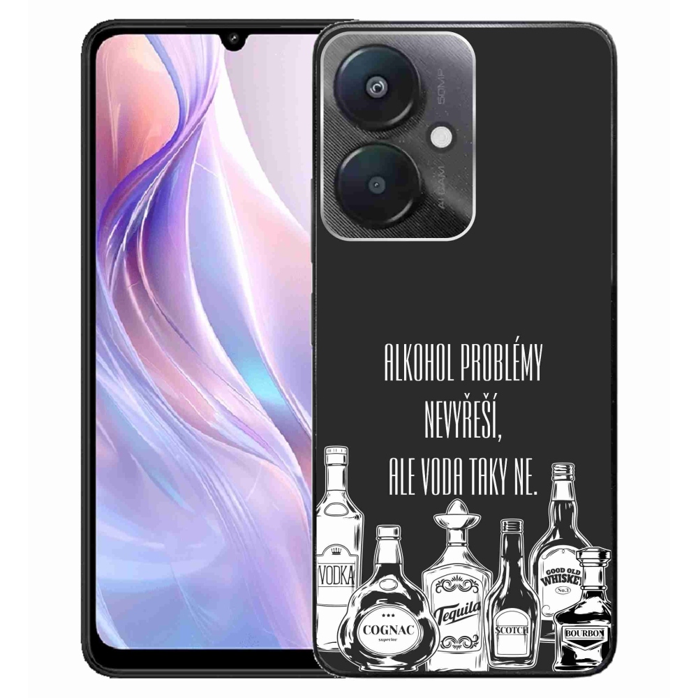 Gélový kryt mmCase na Xiaomi Redmi 13C 5G - vtipný text čierne pozadie