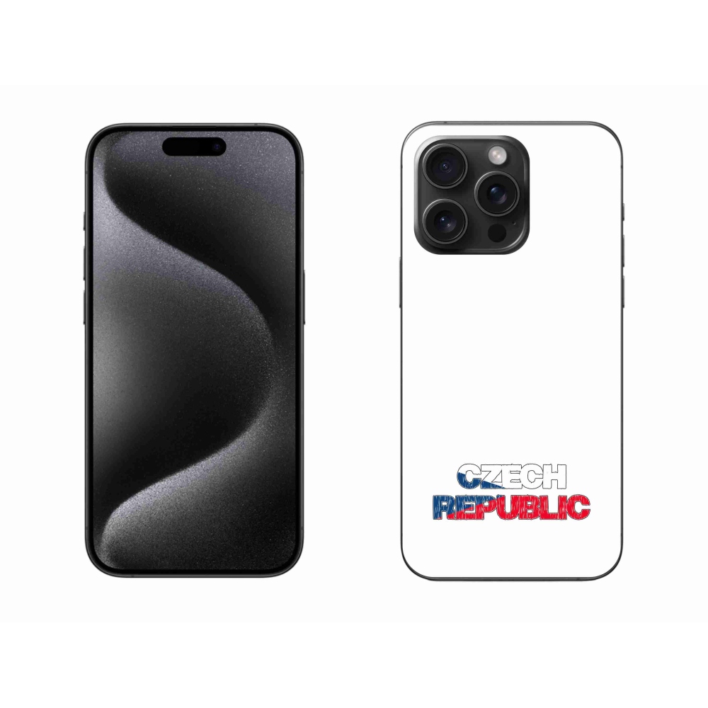 Gélový kryt mmCase na iPhone 15 Pro Max - Czech Republic biele pozadie