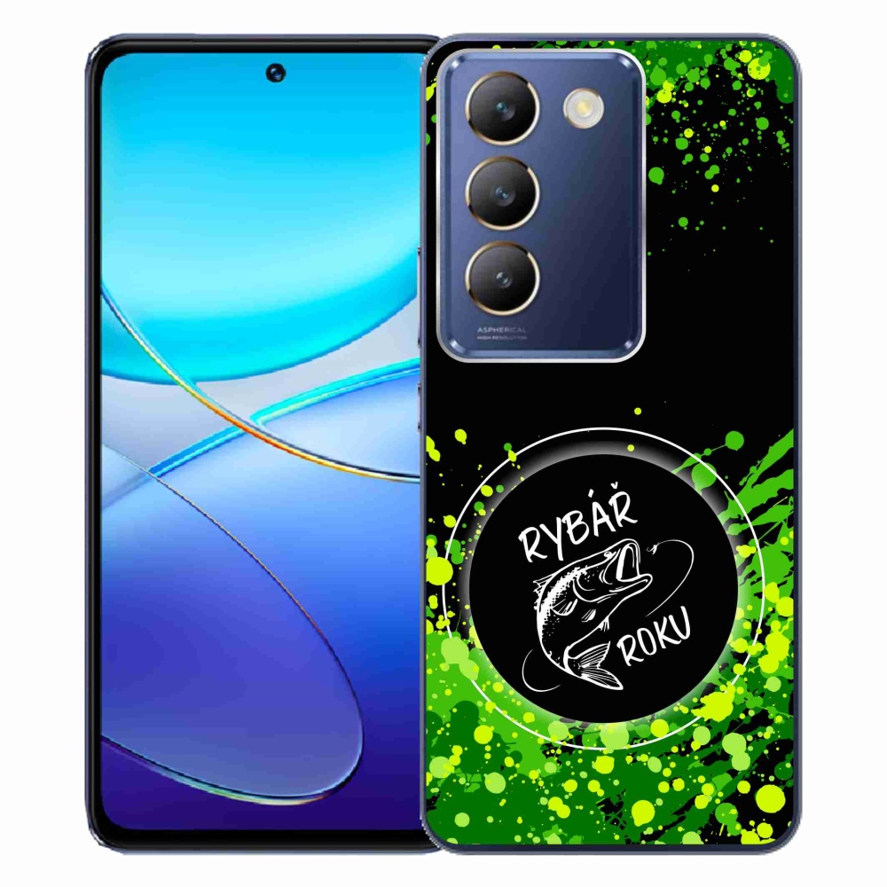 Gélový kryt mmCase na Vivo V40 SE 4G/5G - rybár roka čierne pozadie