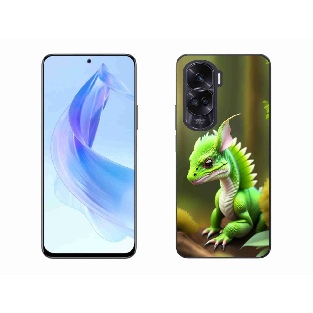 Gélový kryt mmCase na Honor 90 Lite - zelený dráčik