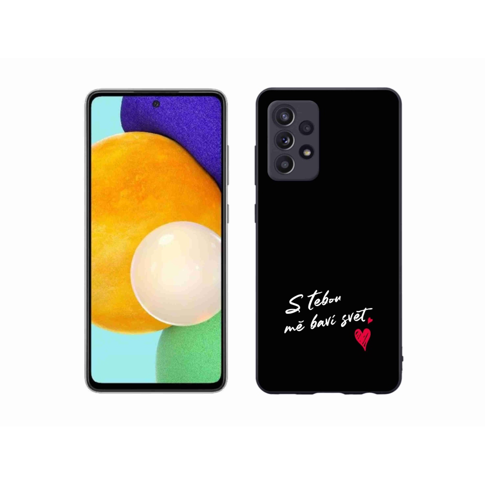 Gélový kryt mmCase na Samsung Galaxy A52/A52 5G - zamilovaný text 1 čierne pozadie