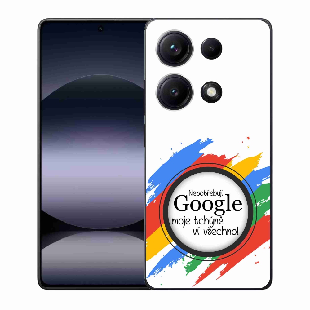 Gélový kryt mmCase na Xiaomi Redmi Note 14S - svokra vie všetko biele pozadie