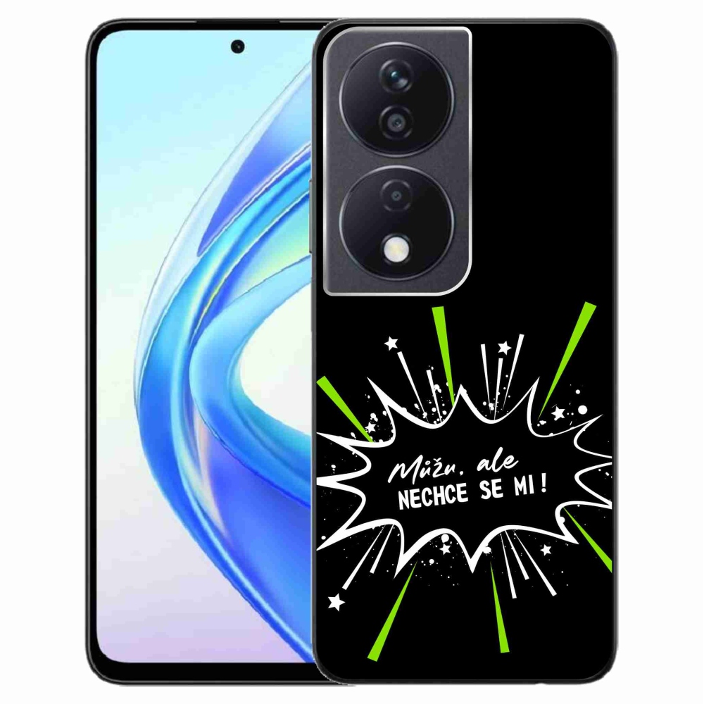 Gélový kryt mmCase na Honor X7b/Honor 90 Smart - vtipný text 11 čierne pozadie