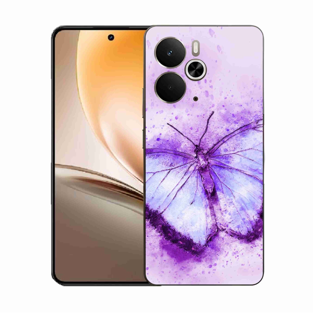 Gélový kryt mmCase na Realme 14 5G - fialový motýľ