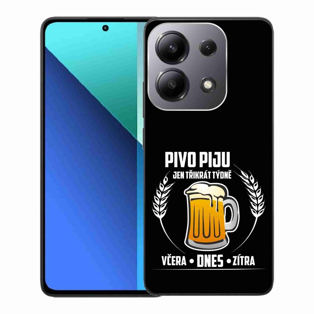 Gélový kryt mmCase na Xiaomi Redmi Note 13 - pivný motív čierne pozadie