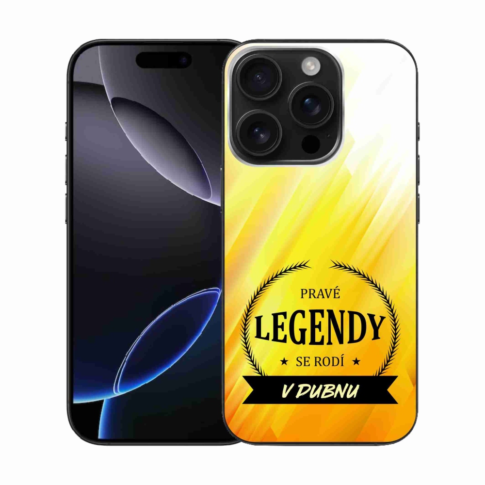 Gélový kryt mmCase na iPhone 16 Pro - legendy v apríli žlté pozadie