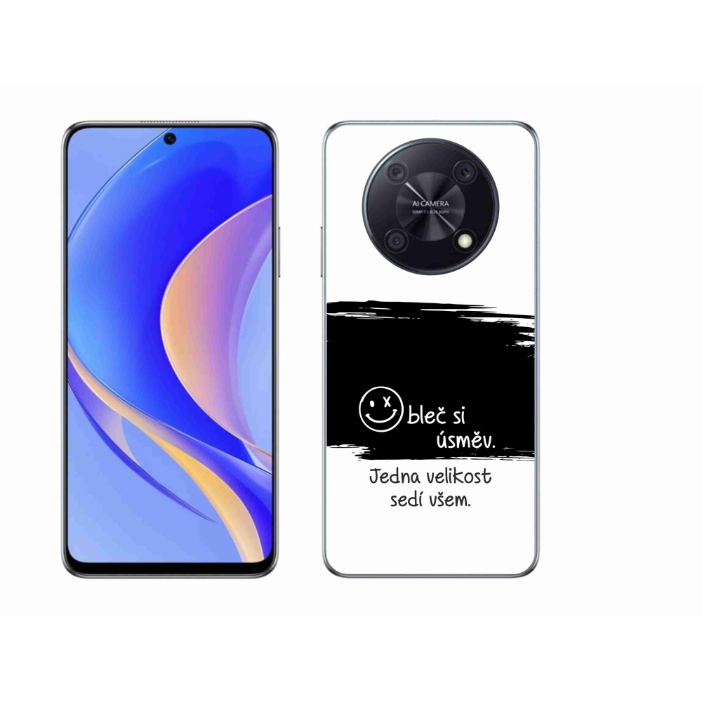 Gélový kryt mmCase na Huawei Nova Y90 - vtipný text 8 čiernobiele pozadie