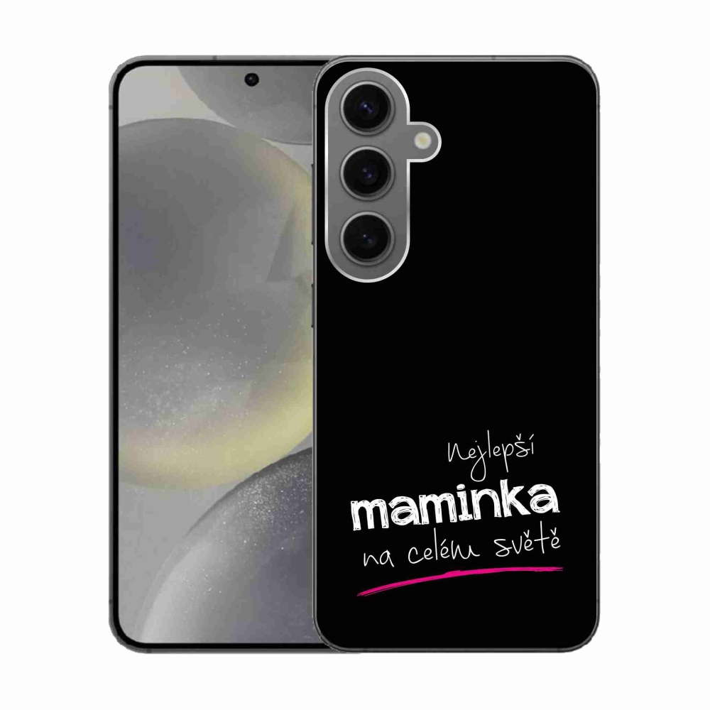 Gélový kryt mmCase na Samsung Galaxy S24 - najlepšia mamička 4 čierne pozadie