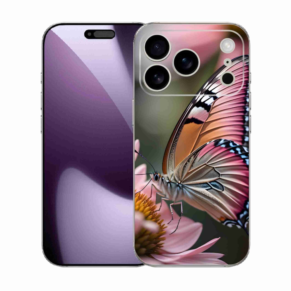 Gélový kryt mmCase na iPhone 17 Pro - farebný motýľ