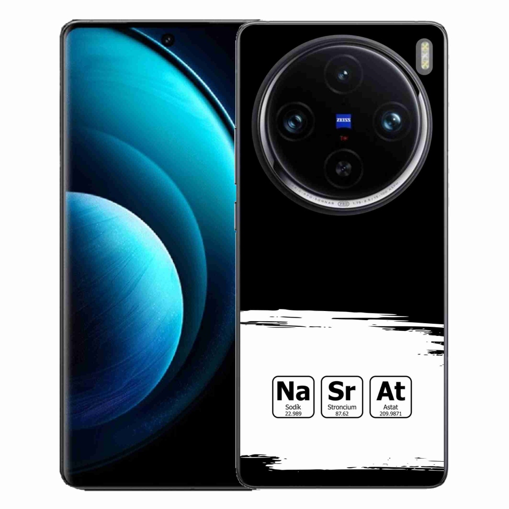Gélový kryt mmCase na Vivo X100 Pro 5G - chemické prvky bieločierne pozadie