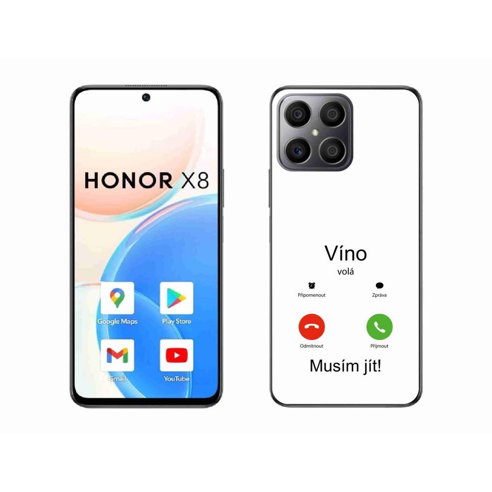 Gélový kryt mmCase na Honor X8 4G - víno volá biele pozadie