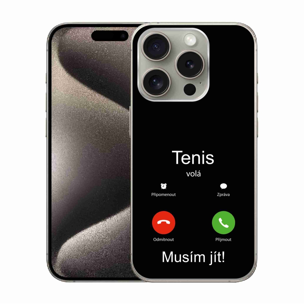 Gélový kryt mmCase na iPhone 15 Pro - tenis volá čierne pozadie