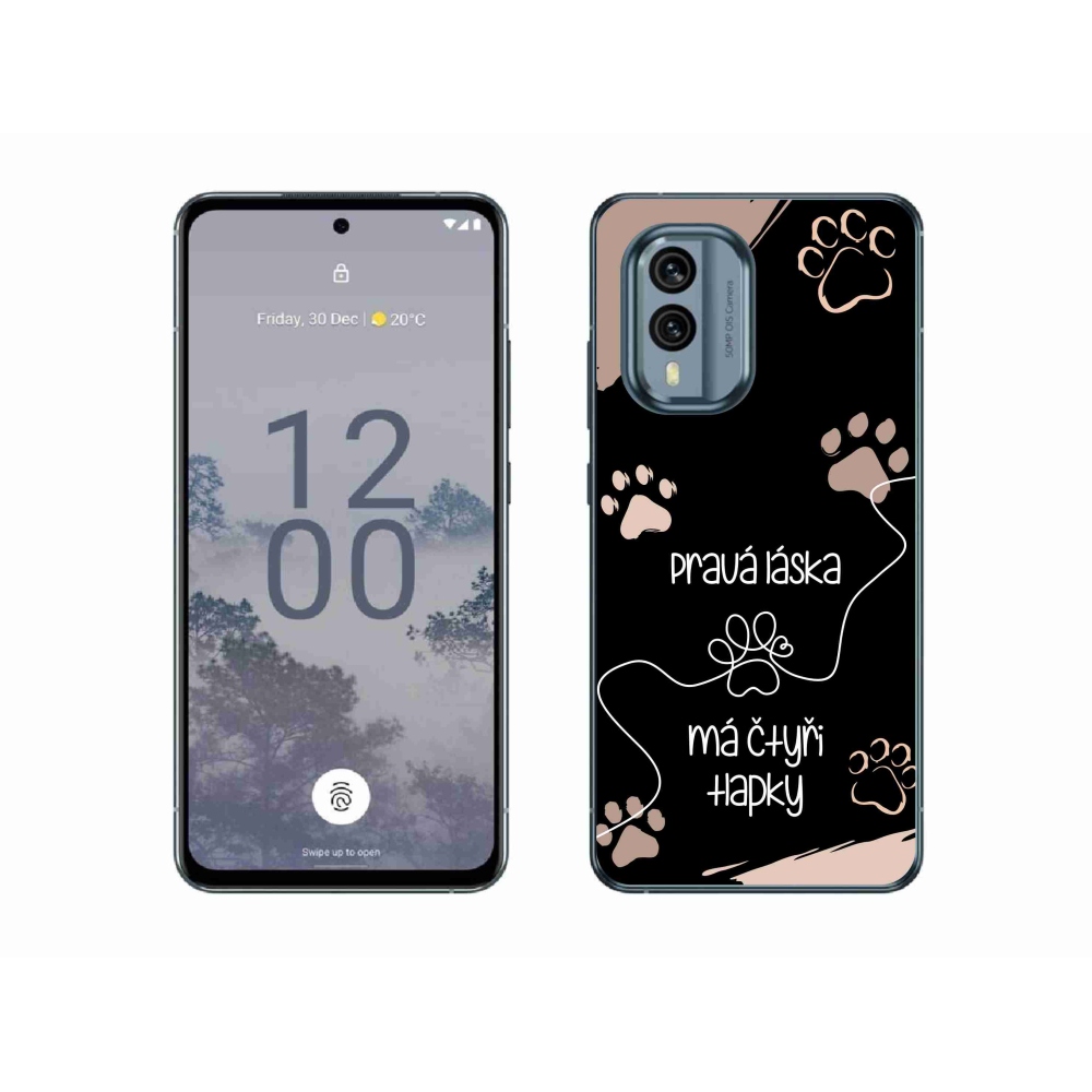 Gélový kryt mmCase na Nokia X30 5G - psí motív 1 čierne pozadie