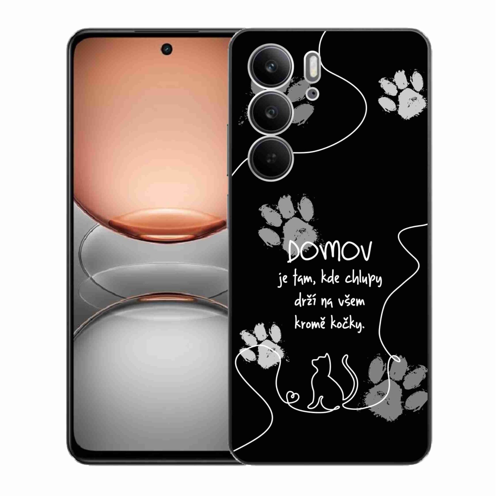 Gélový kryt mmCase na Realme C75 - mačacie motív čierne pozadie