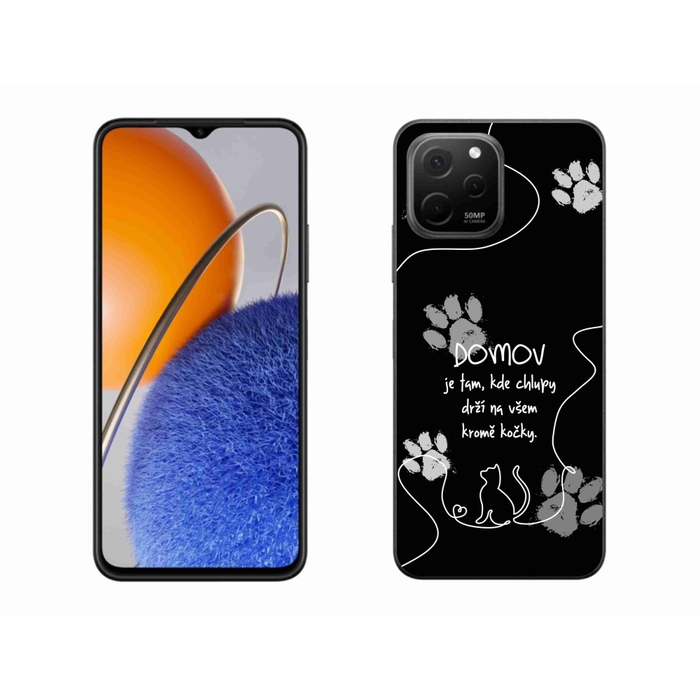 Gélový kryt mmCase na Huawei Nova Y61 - mačacie motív čierne pozadie