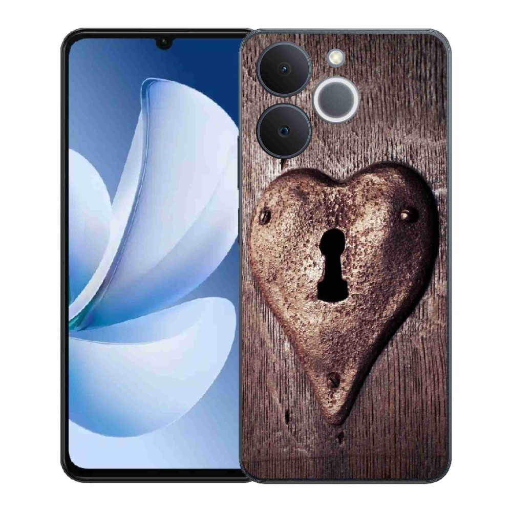 Gélový kryt mmCase na Realme Note 70T - zámok v tvare srdca