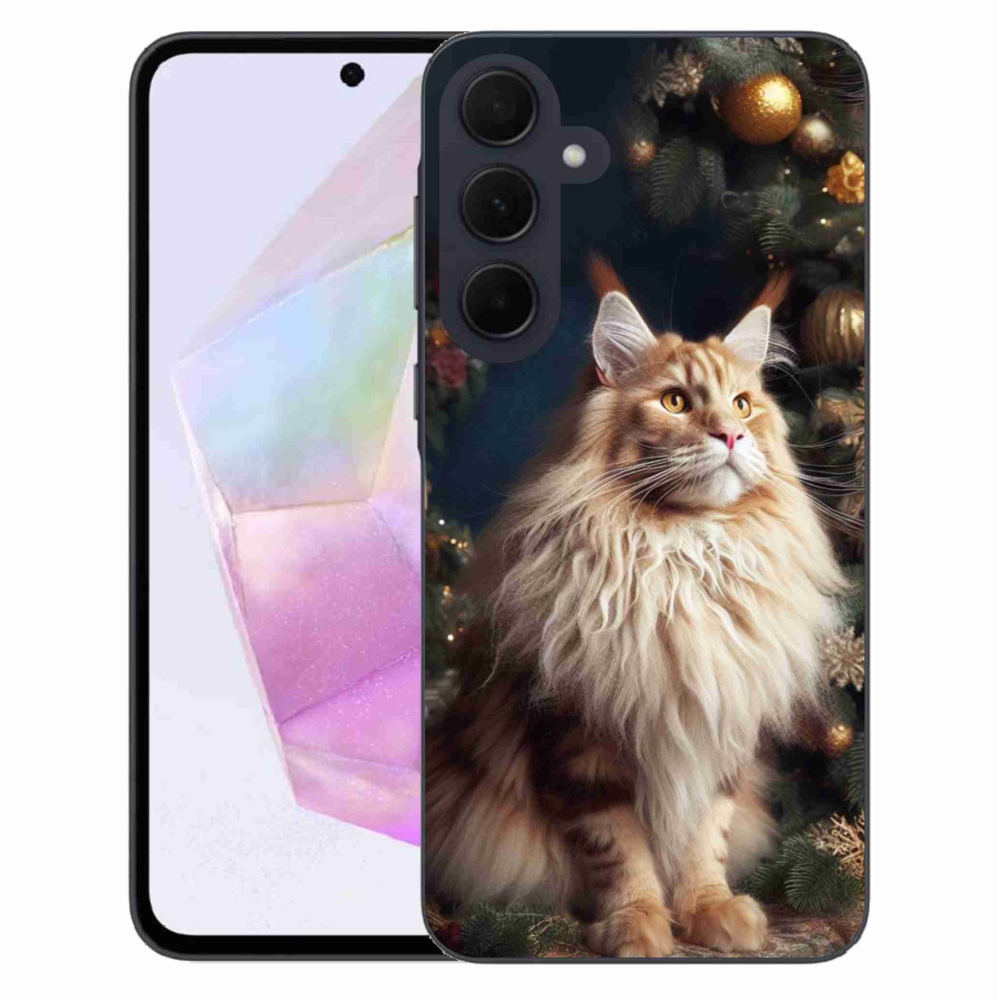 Gélový kryt mmCase na Samsung Galaxy A35 5G - mačka pri stromčeku