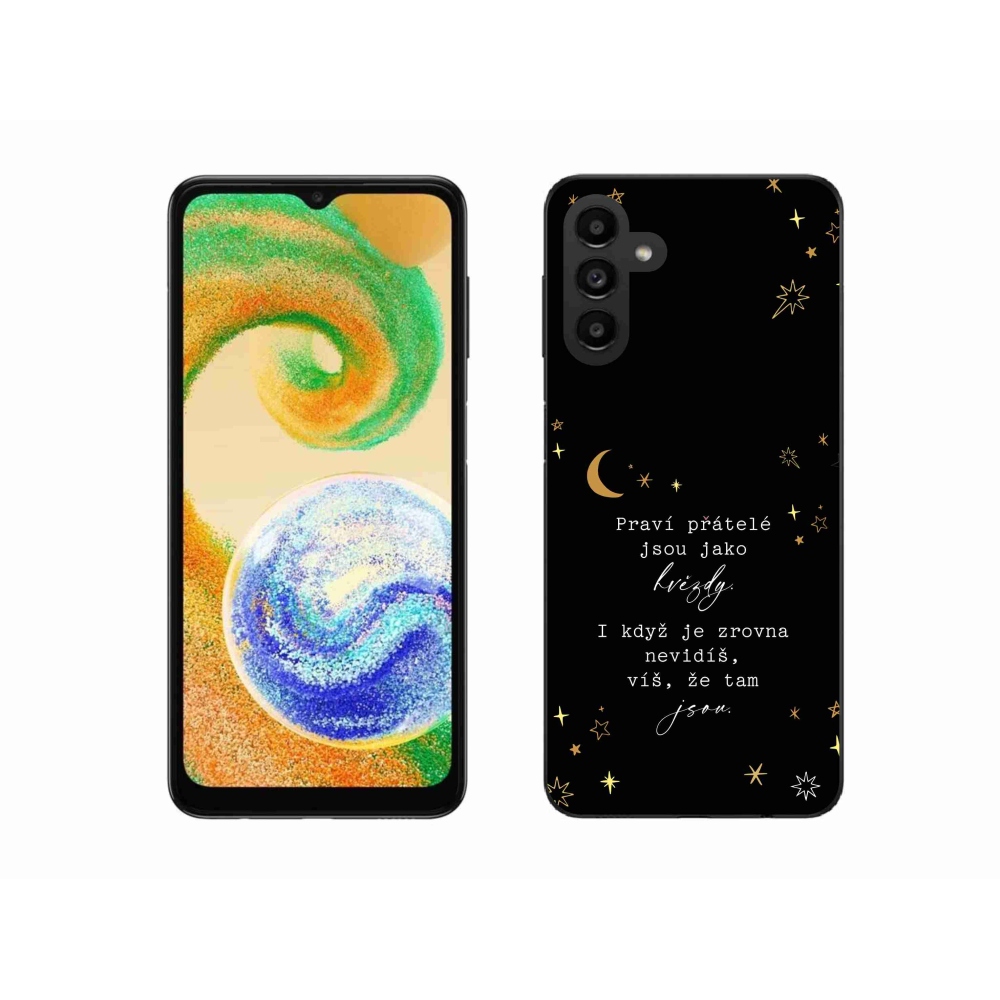 Gélový kryt mmCase na Samsung Galaxy A04s (164.7x76.7x9.1mm) - citát 6 čierne pozadie