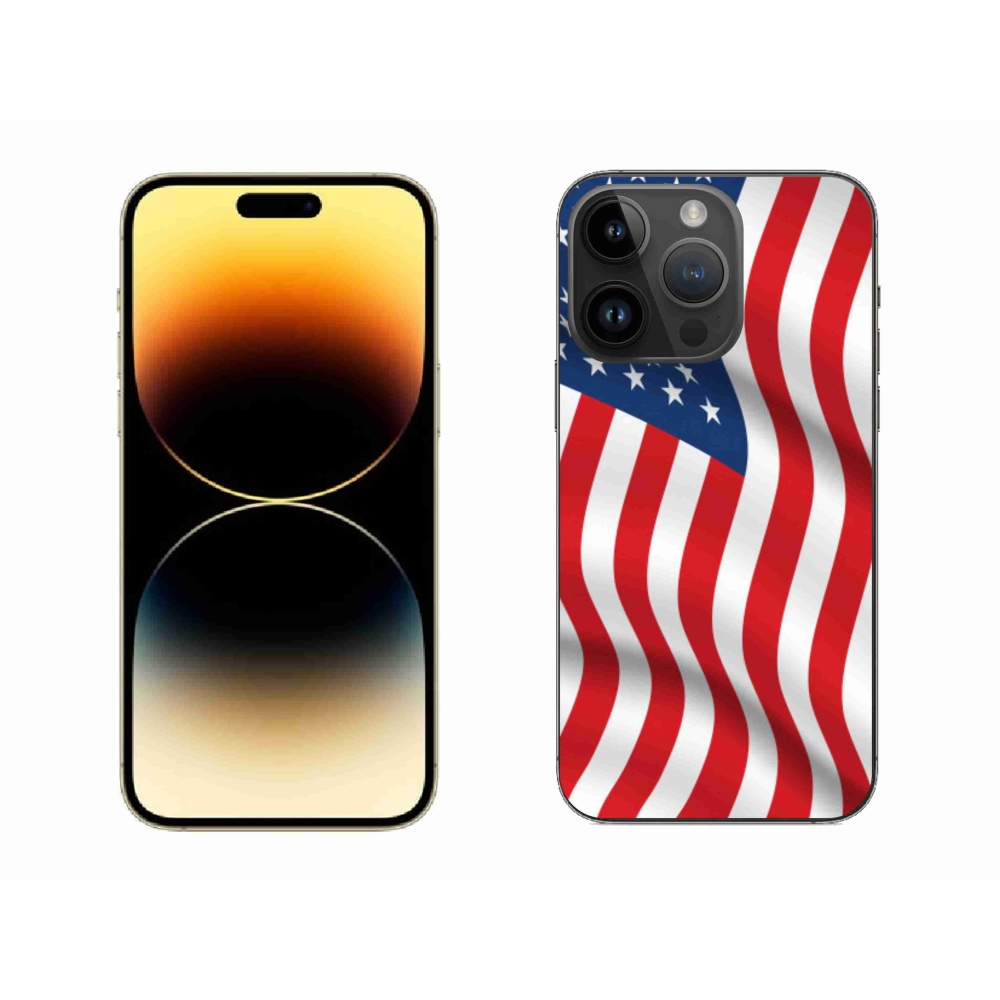 Gélový kryt mmCase na mobil iPhone 14 Pro Max 6.7 - USA vlajka