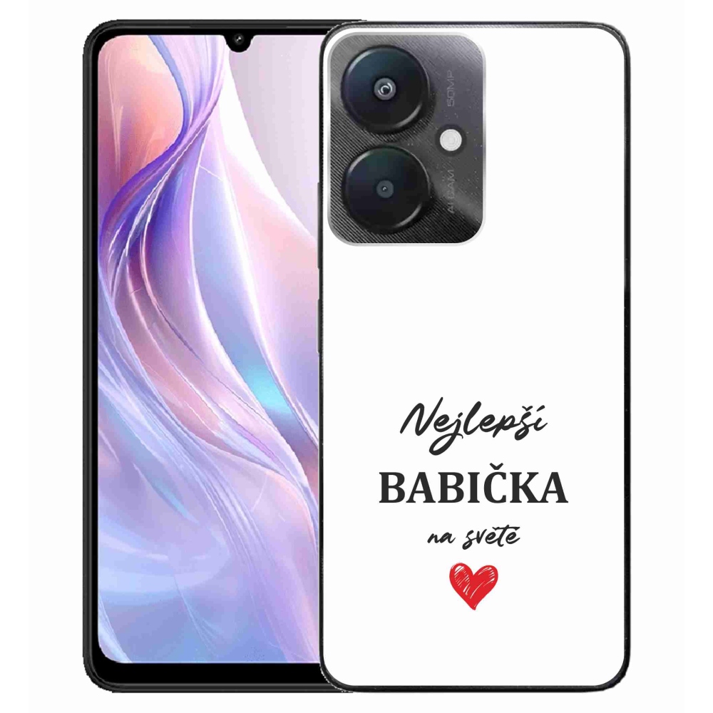 Gélový kryt mmCase na Xiaomi Redmi 13C 5G - najlepšia babička 1 biele pozadie