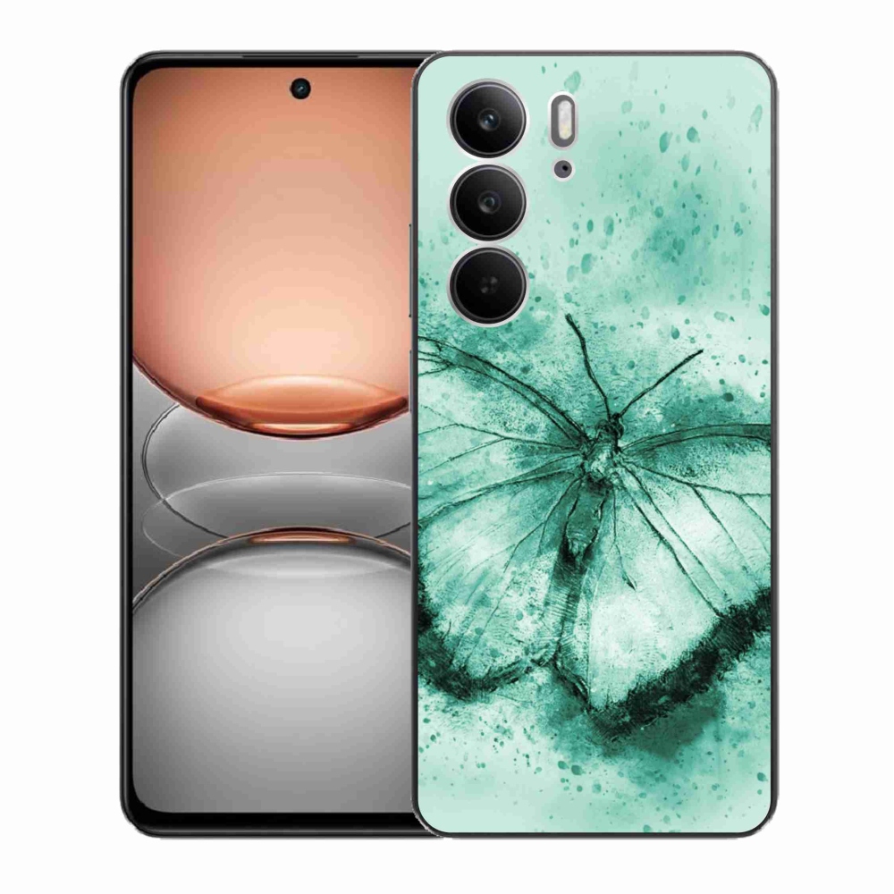 Gélový kryt mmCase na Realme C75 - zelený motýľ