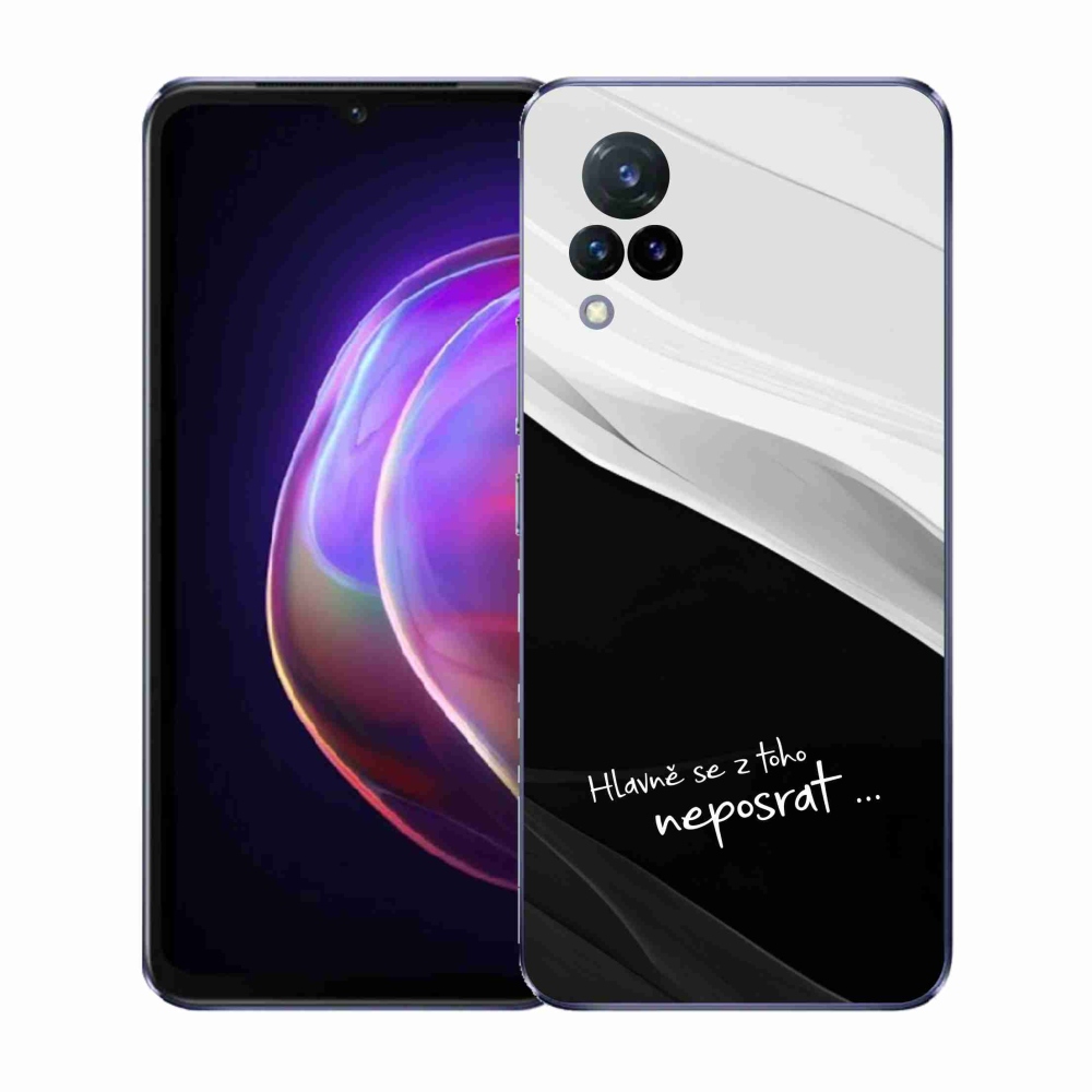 Gélový kryt mmCase na Vivo V21 4G/5G - vtipný text 13 čiernobiele pozadie
