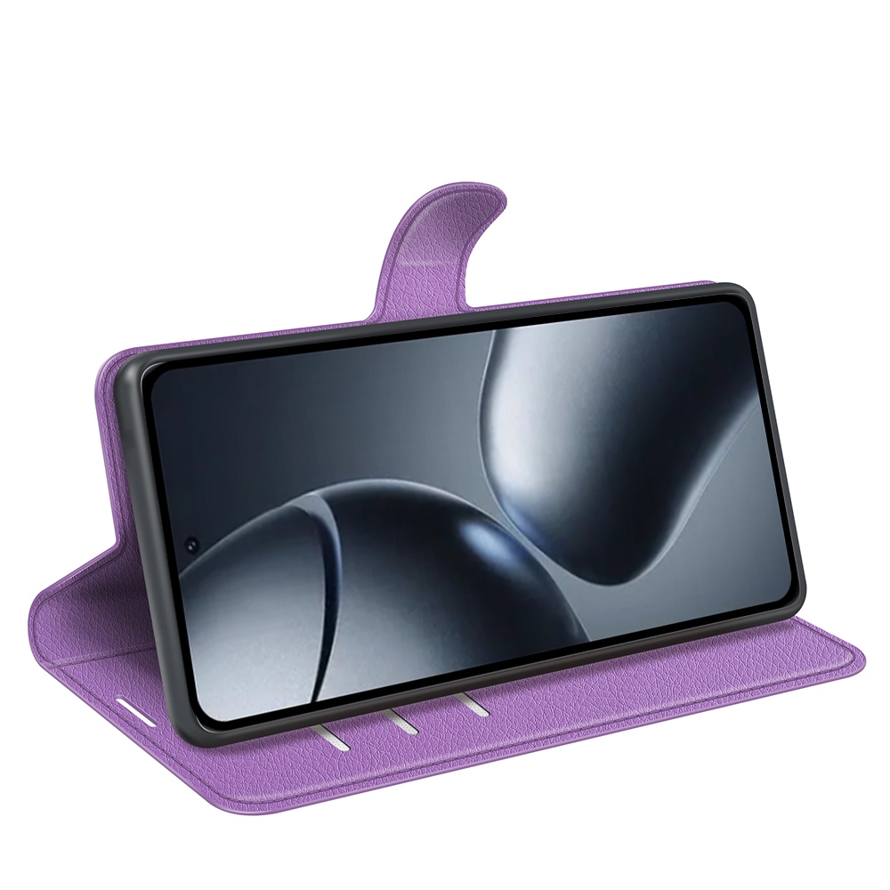 Litchi knižkové puzdro na Xiaomi 15T - fialové