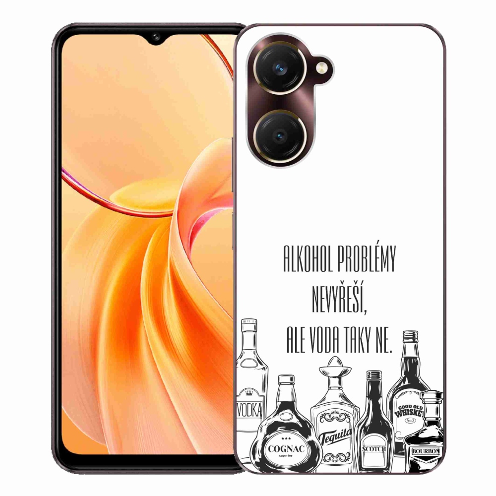 Gélový kryt mmCase na Vivo Y28s 5G - vtipný text biele pozadie