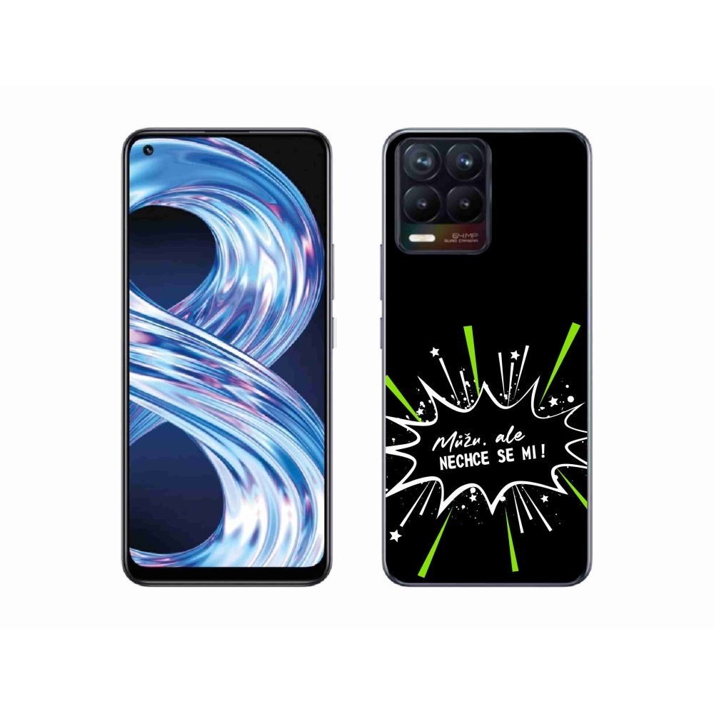 Gélový kryt mmCase na Realme 8 4G - vtipný text 11 čierne pozadie
