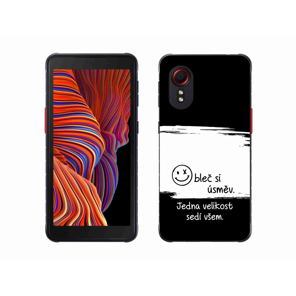 Gélový kryt mmCase na Samsung Galaxy Xcover 5 - vtipný text 8 bieločierne pozadie