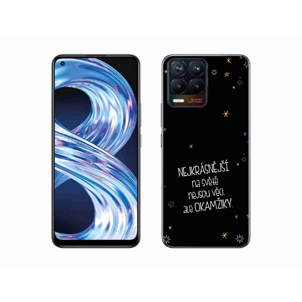 Gélový kryt mmCase na Realme 8 Pro - citát 4 čierne pozadie