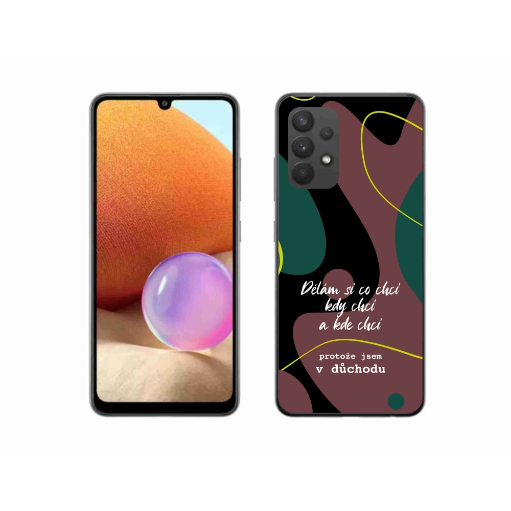 Gélový kryt mmCase na Samsung Galaxy A32 4G - vtipný text 10 čierne pozadie