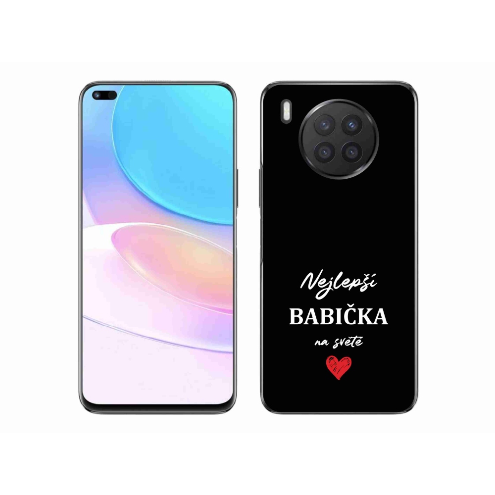 Gélový kryt mmCase na Huawei Nova 8i - najlepšia babička 1 čierne pozadie