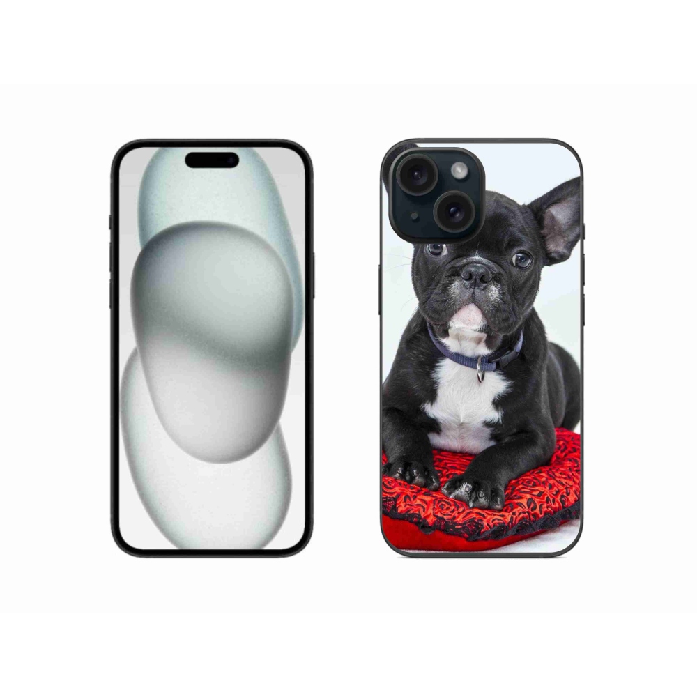 Gélový obal mmCase na iPhone 15 - buldog