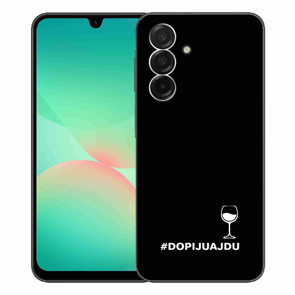 Gélový kryt mmCase na Samsung Galaxy A26 5G - vínny motív čierne pozadie