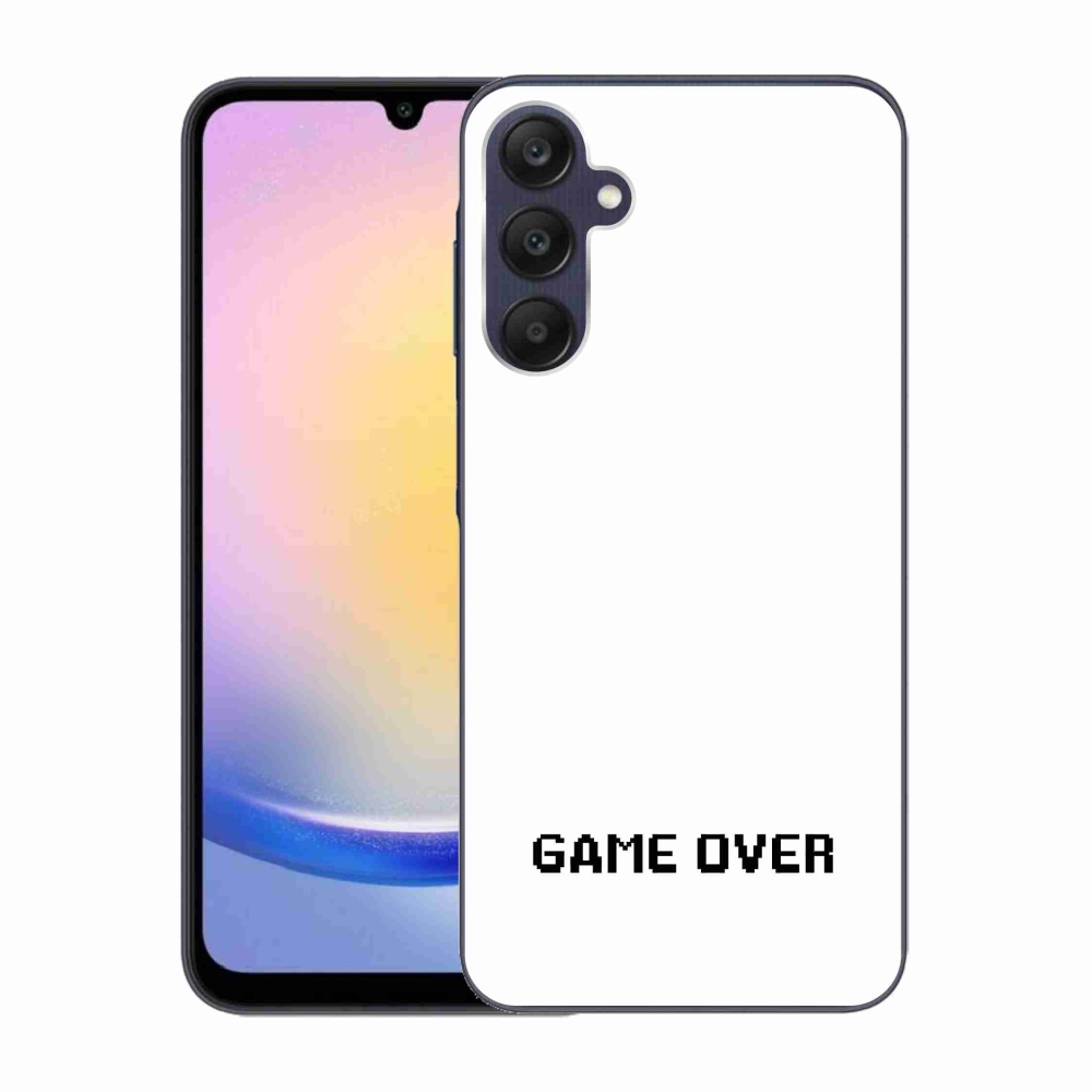 Gélový kryt mmCase na Samsung Galaxy A25 5G - game over biele pozadie