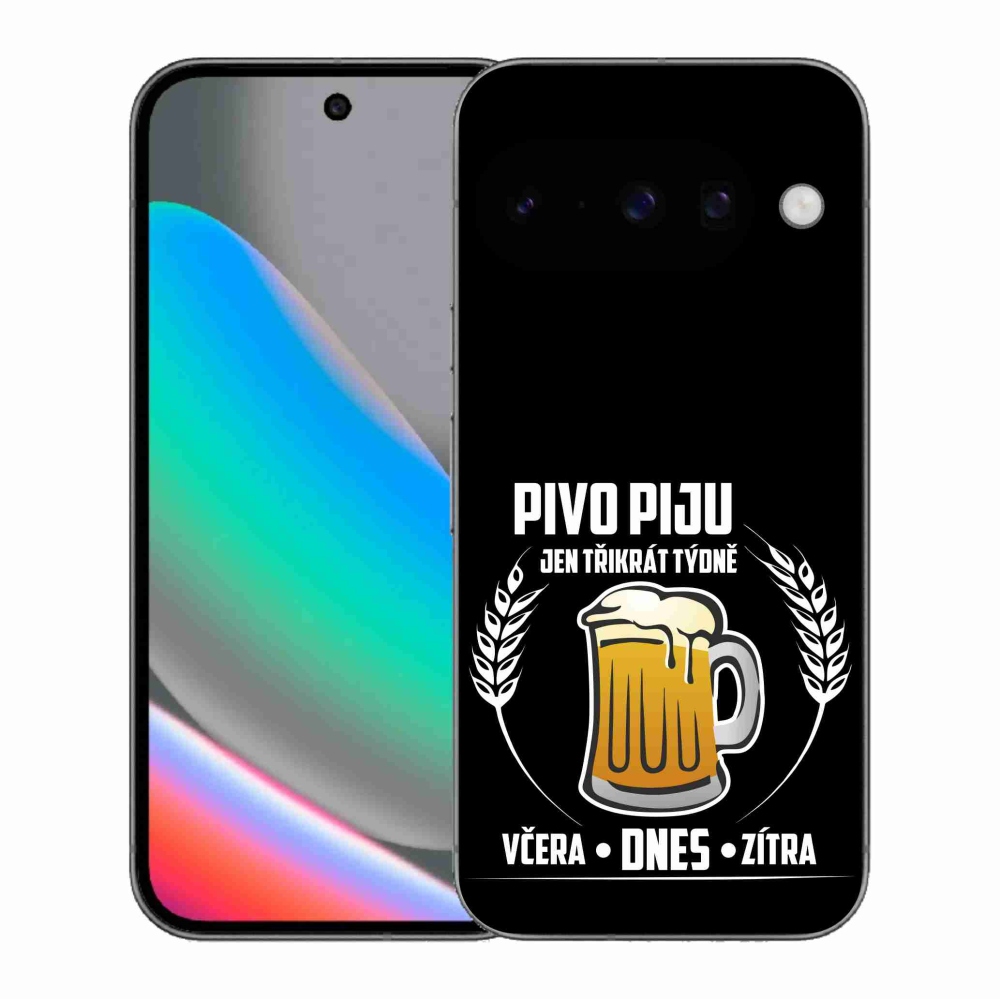 Gélový kryt mmCase na Google Pixel 10 - pivný motív čierne pozadie