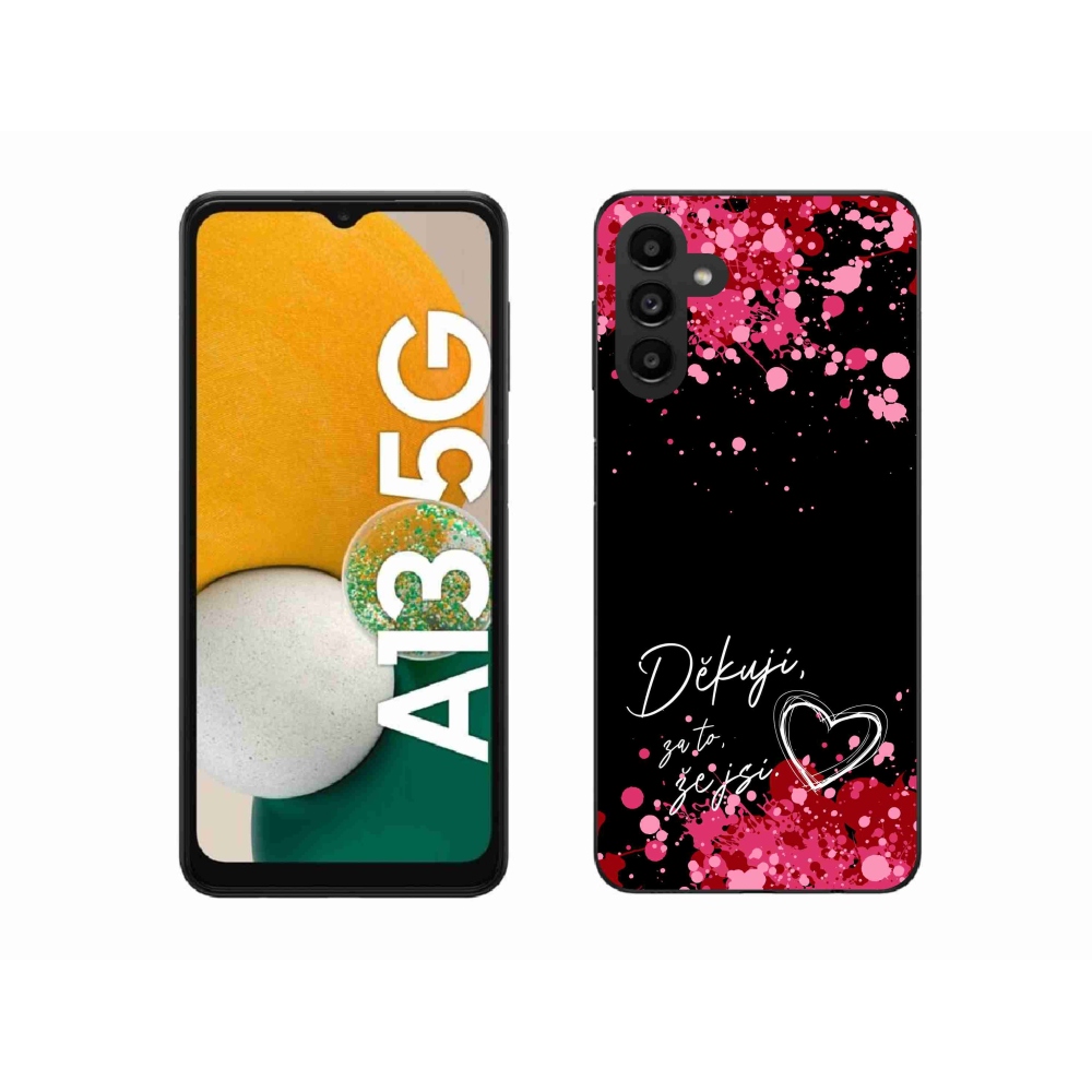 Gélový kryt mmCase na Samsung Galaxy A13 5G - zamilovaný text 2 čierne pozadie