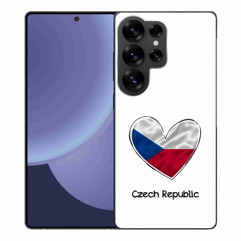 Gélový kryt mmCase na Samsung Galaxy S25 Ultra - vlajka srdca biele pozadie