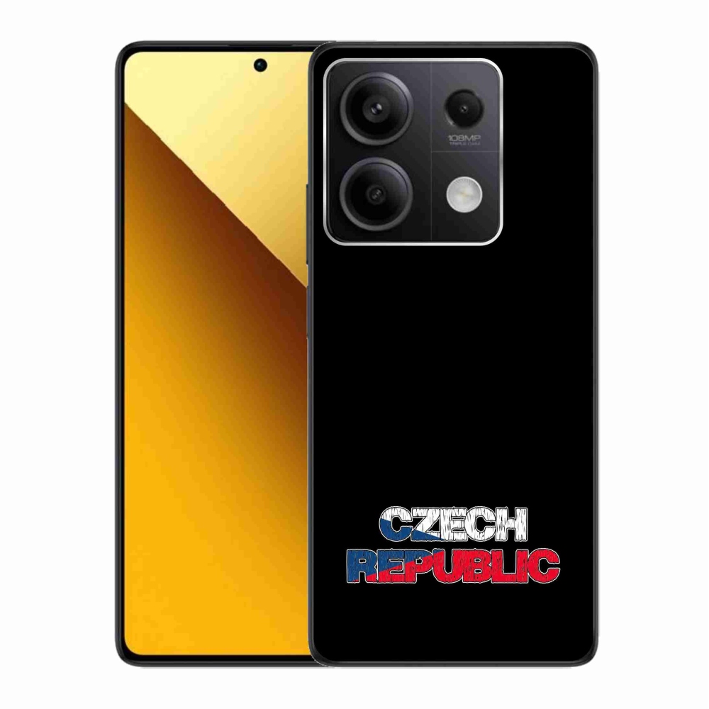 Gélový kryt mmCase na Xiaomi Redmi Note 13 5G - Czech Republic čierne pozadie