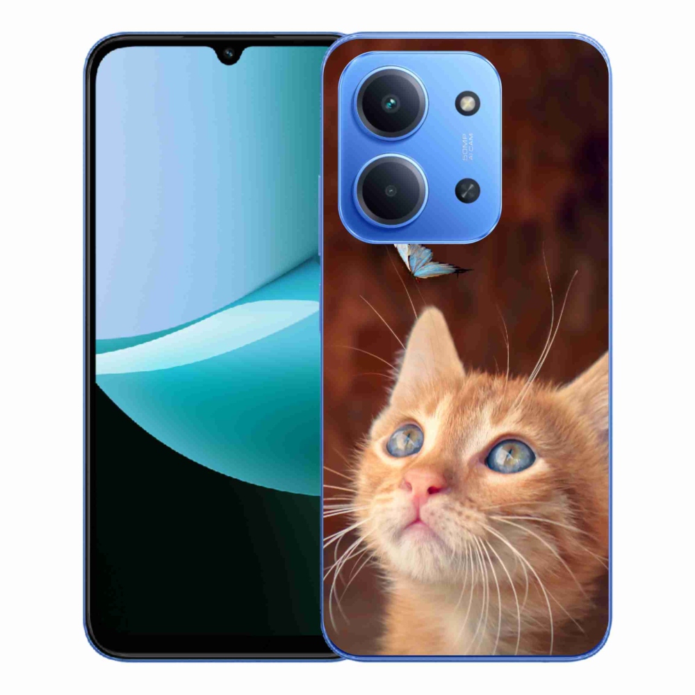 Gélový kryt mmCase na Xiaomi Redmi 15C 4G/5G (173mm) - motýľ a mačiatko