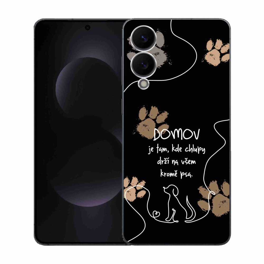 Gélový kryt mmCase na Samsung Galaxy S25 Edge - psí motív čierne pozadie