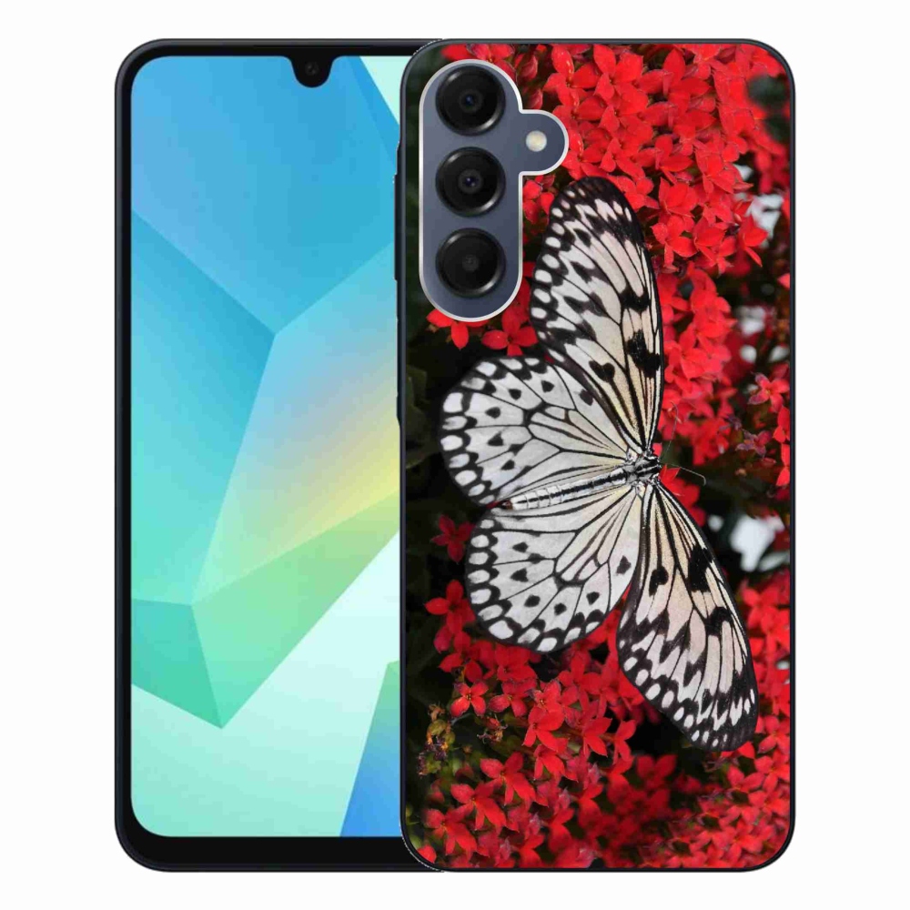 Gélový kryt mmCase na Samsung Galaxy A16 4G/5G - čiernobiely motýľ 1