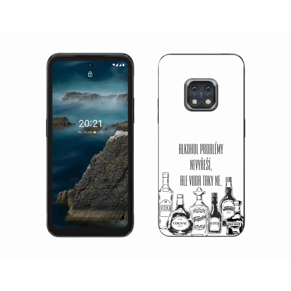 Gélový kryt mmCase na Nokia XR20 - vtipný text biele pozadie