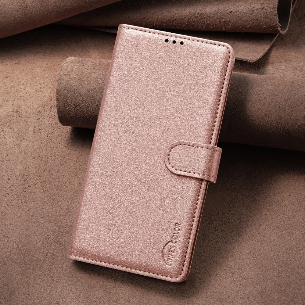 BINFEN knižkové púzdro na Xiaomi Redmi A5 (171.7x77.8x8.3mm) - ružovozlaté
