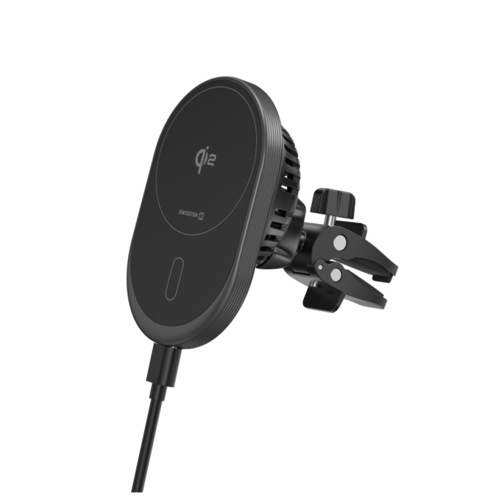 Swissten magnetický držiak do ventilácie Magride s bezdrôtovým nabíjaním QI2 15W (kompatibilný s magsafe)